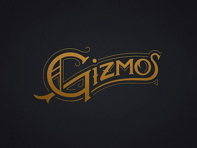 Gizmos filigree g lettering logo script typography victorian