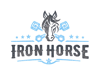 Iron Horse Color bar brand horse identity iron letterpress logo pistons restaurant