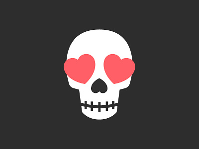 Love You to the Bone bone emoji eyes heart love skeleton skull valentine