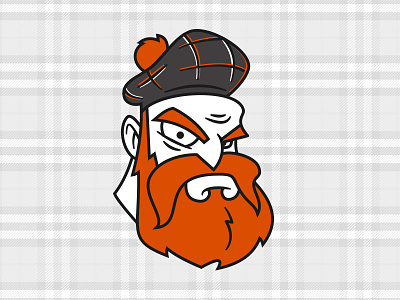 Angry Scott angry beard branding cartoon identity illustration logo man mustache tartan vector
