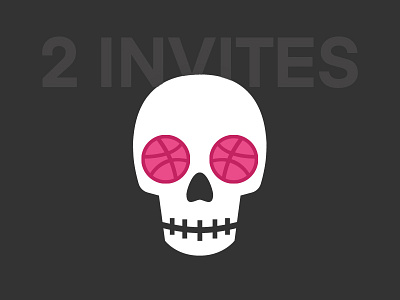 2 Dribbble Invites basketball dribbble eyes invitation invites skull