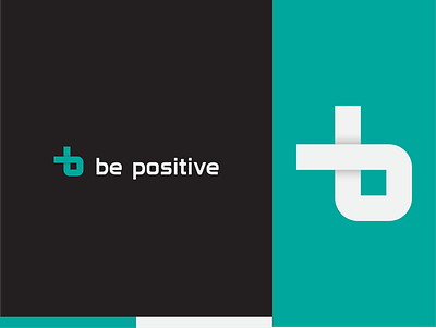 Be Positive 2d be branding green logo minimal plus positive positive vibes
