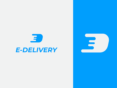 E-Delivery Logo 2d blue branding d letter delivery digital ed fast logo minimal negative space negativespace