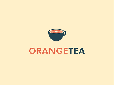 Orange Tea Logo branding cup gree illustration logo minimal orange orange juice orange logo oranges tea
