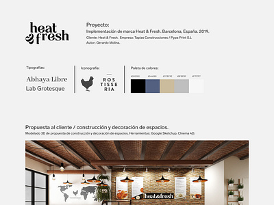 Proyecto: Implementación de marca. Heat & Fresh. Barcelona. branding