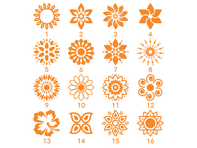 Floral logo designs art circle design flora flower flower crown flower logo illustrator leaf orange shape vector vector art