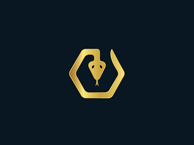 Hexagon Snake Logo animal cobra flat design golden hexagon illustrator logo logo design poison reptile shape simple snake symbol vector viper
