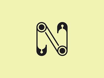 Letter N Safety Pins Logo alphabet branding clothes icon illustrator letter letter n logo logo-design minimalist n safety safety pins sewing symbol vector
