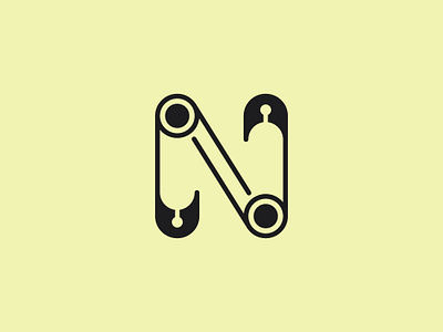 Letter N Safety Pins Logo alphabet branding clothes icon illustrator letter letter n logo logo design minimalist n safety safety pins sewing symbol vector