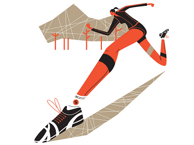 Running Girl illustration run vector