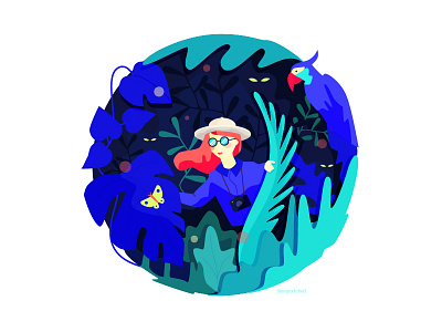 Young Discoverer blue discover exotic illustration jungle vector