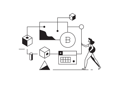 Exyte - Aerum Blockchain Platform bitcoin black and white blockchain crypto cryptocurrency design illustration minimal platform ui vector web