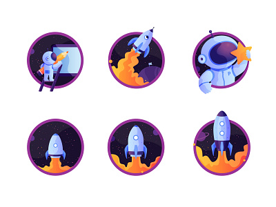 Icons character character design design helper homework icon set icons illustration purple space stars ui vector web
