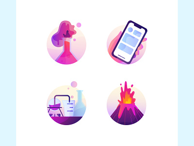 Kidarkit - icons set design icon icons set illustration purple school subject ui vector web