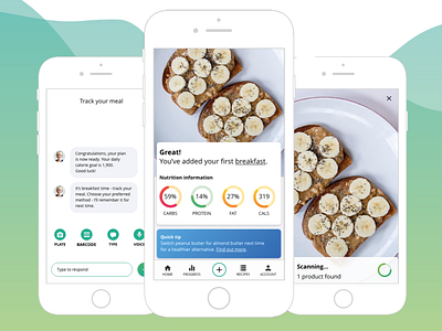 Nutrition app concept ai app app design ar app food meal tracking mobile app mobile ui nutrition product design ui ux