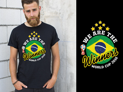 FIFA World Cup 2018 ( BRAZIL ) T-Shirt Design 2018 apparel argentina brazil cup fifa free russia germany t shirt world