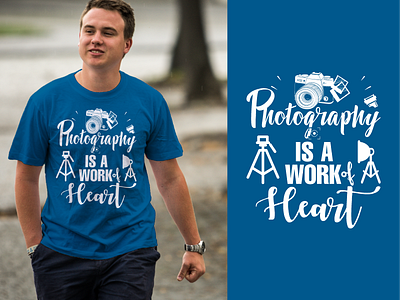 Photography T-Shirt Design & Free PSD Mockup camera design free logo photography psd shirts t shirt typography