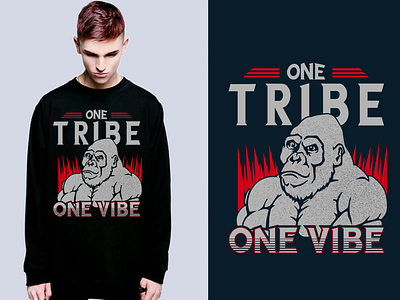 One Tribe One Vibe tshirt art and free psd mockup