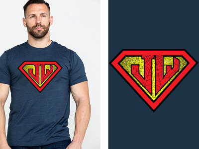 JW logo t shirt design branding design illustration logo mockup t shirt tshirt tshirtdesign typography vintage