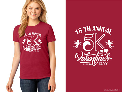 Valentines Day 5k t-shirt design