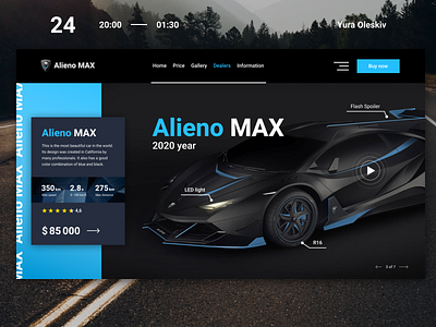 Super car UX/UI black concept cybersport design gaming interface ui ux uxui web webdesign website