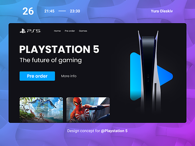 PlayStation 5 - Design Concept - PS5 game gaming playstation ps5 sony ui ux web web design webdesign