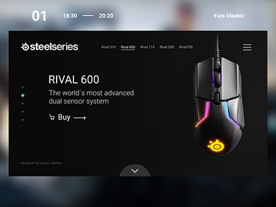 First post - Gaming mouse cybersport design gaming mouse steelseries ui ux web