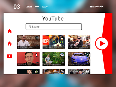 YouTube concept | First page concept design ui ux we design web youtube yura oleskiv