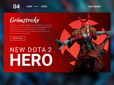 New Dota 2 hero | Web site cybersport dota2 new red site ui ux web webdesign yura oleskiv