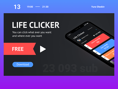 Clicker for people with LOVE clicker design typography ui ux web webdesign yura-oleskiv