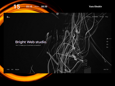 Site for web studio black ui ux web web design yellow