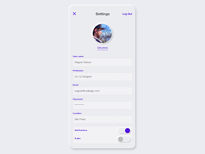 Daily UI 007 - Settings concept dailyui dailyui007 dailyui07 design mobile neumorphism product design ui ux xd