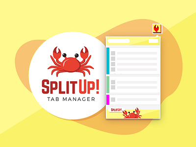 SplitUp! Tab Manager branding browser extension chrome extension logo uiux