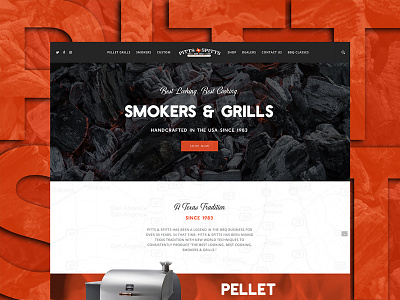 Pitts & Spitts Smokers and Grills bbq texture typography website design