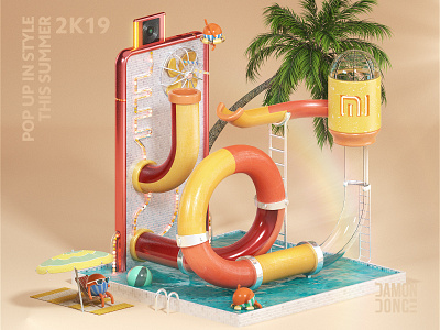 Summer ae beach c4d design digital illustration moiton motion graphics octane octanerender summer