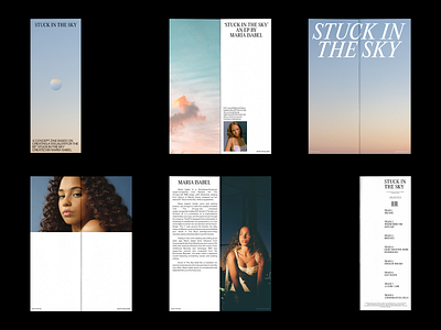 Maria Isabel - Stuck In The Sky (Zine) concept design gradient layout magazine magazine design music print sky type typography whitespace zine