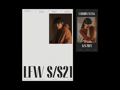 London Fashion Week S/S21 brand brand assets branding concept design editorial fashion layout layout design photography poster print type typography whitespace