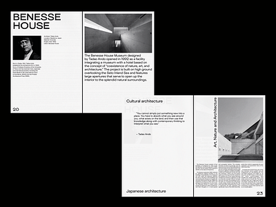 Benesse House Museum architect architecture brutalism brutalist design editorial layout photography print spread tadao ando type typography whitespace zine