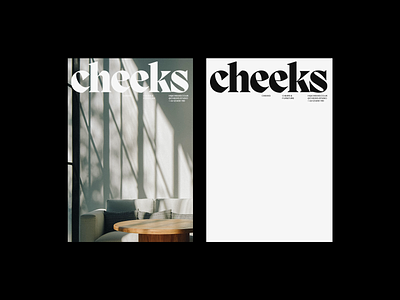 Cheeks Studio branding chair concept design furniture layout minimalism modern poster print studio type typography whitespace