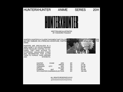 Hunter x Hunter anime black and white cd concept design grid system layout mockup music print type typography whitespace