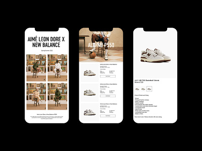 Aimé Leon Dore x New Balance concept design editorial fashion layout lookbook minimal mobile print responsive typography ui web whitespace