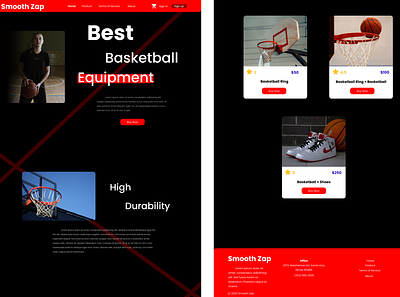 Smooth Zap - Web design basketball black design red sport sport website ui visual design web design