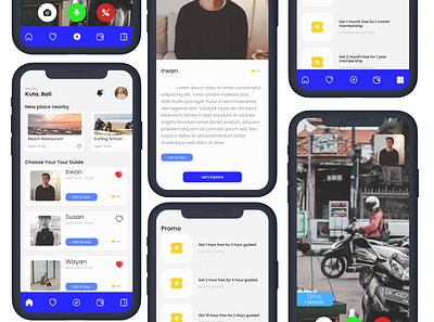 Poketra - Tour Guide mobile app blue design mobile app design solo traveller tour guide travell ui ui design uiux design visual design
