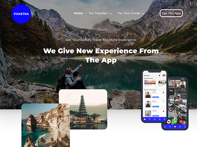 Poketra -  Tour Guide App Web Design