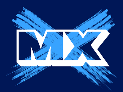 MX 2d 3d blue branding design designer illsutration logo mx negative space paint symbol text type typography vector
