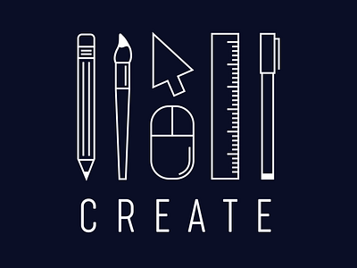 CREATE art computer logo paint pencil text work