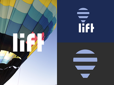 Hot Air Balloon Company Branding - Daily Logo Challenge (Day 2) 1 hour brand clouds concept dailylogo dailylogochallenge fake fly from scratch hot air balloon lift logo quick sky stripe text typography