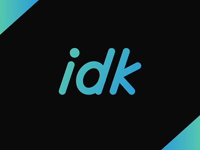 idk - "hand written" logo (not) - Daily Logo Challenge [Day 15] acronym blue concept confused custom gradient hand writing idk italics letter logo stuck stumped