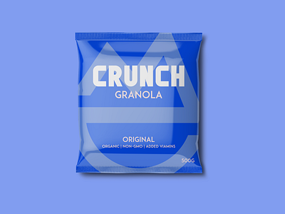 CRUNCH - Granola Packaging branding branding concept concept crunch custom text daily logo challenge day 21 energy food granola healthy icon logo logotype mock up package mockup packaging