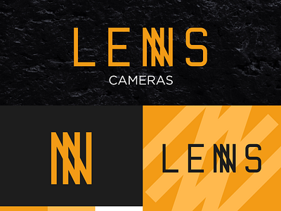 LENNS - Camera Company - Daily Logo Challenge (Day 25) brand capture custom text dark dark room studio icon lenns logo logotype minimal type wordmark yellow